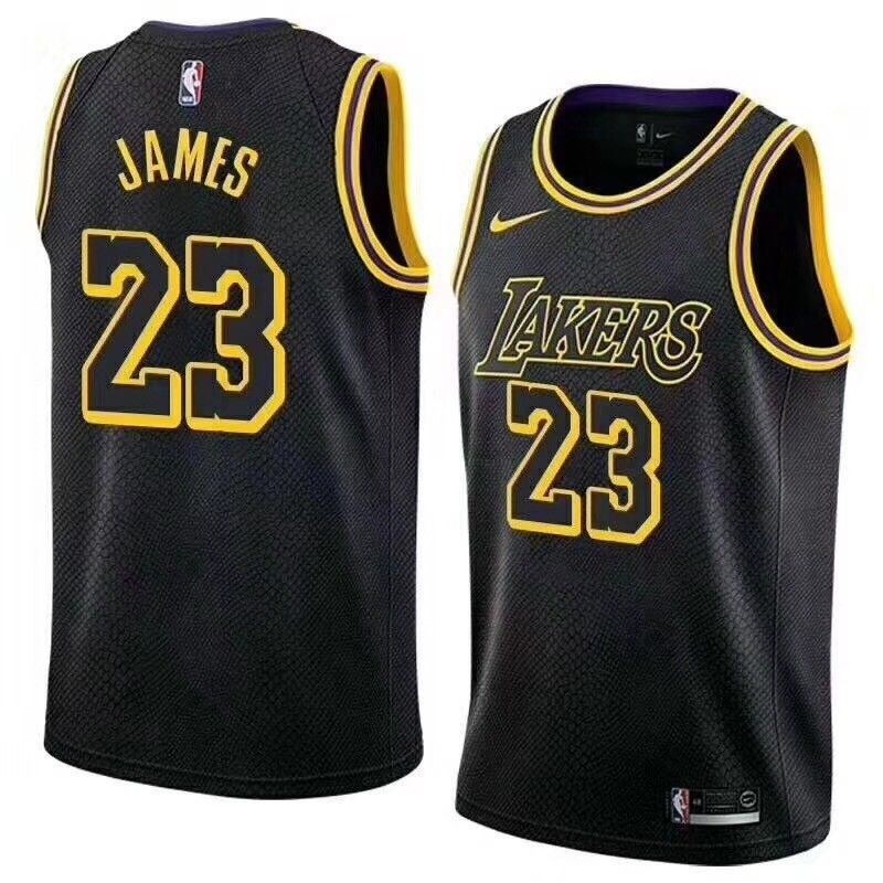 Men  Los Angeles Lakers #23 LeBron James Black Statement Nike NBA Jersey->->NBA Jersey
